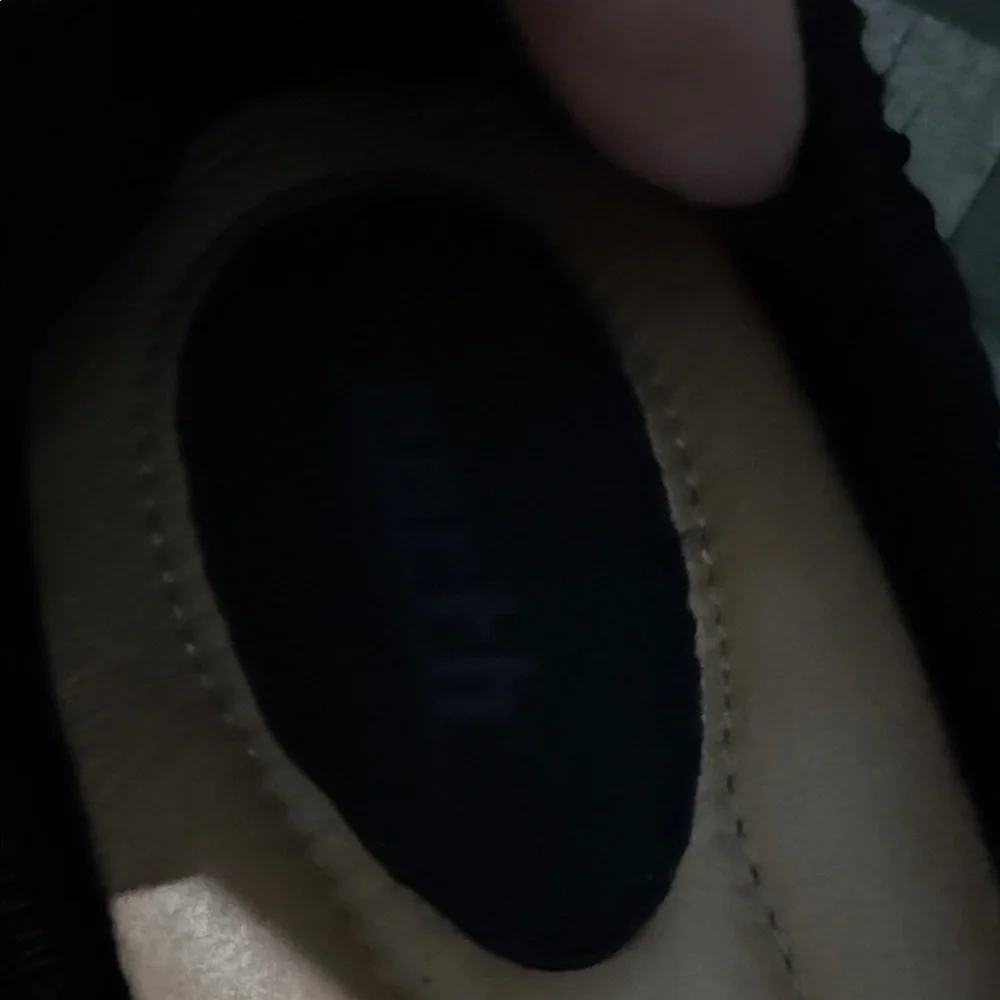 Earth Black Laser-Cut Suede Ballet Flats - Picture 2 of 5